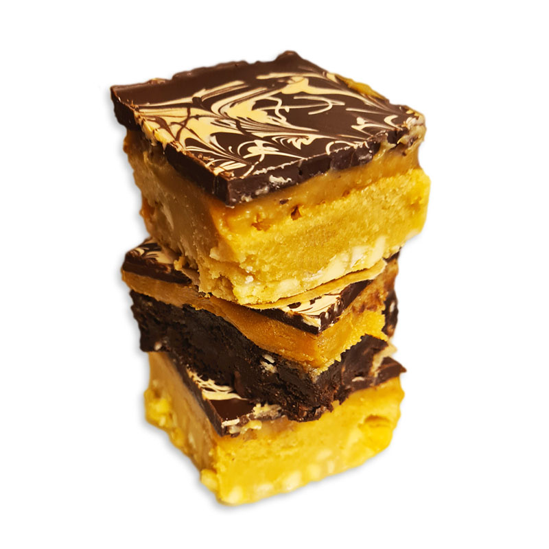 Stack Of Millionaire Brownies - Blissful Bites Stack Of Millionaire Brownies - Blissful Bites